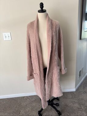 POL Blush Pink Fuzzy Pea Coat